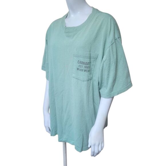 Carhartt Workwear Green & Brown Original Fit Short Sleeve Tee Shirt (XL) - Picture 1 of 5